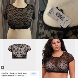 Torrid Size 4 Star Mesh Crop top NWT